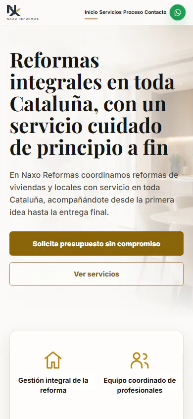 Captura móvil de Naxo Reformas
